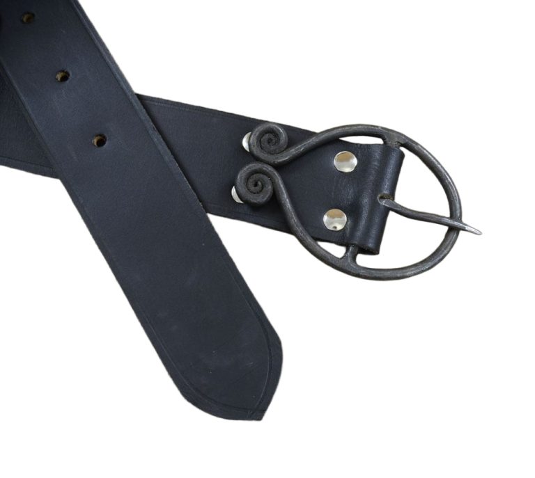 Dark Age / Medieval Belt with Hand Forged Iron Belt Buckle