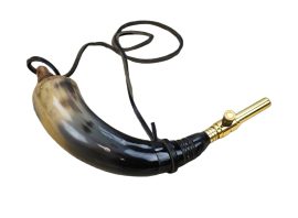 Brass-Valved Powder Horn
