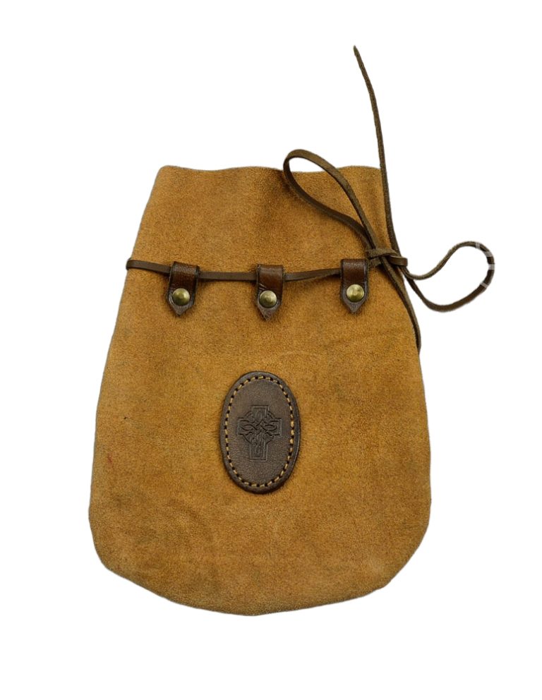 Medieval Large Leather Drawstring Pouch