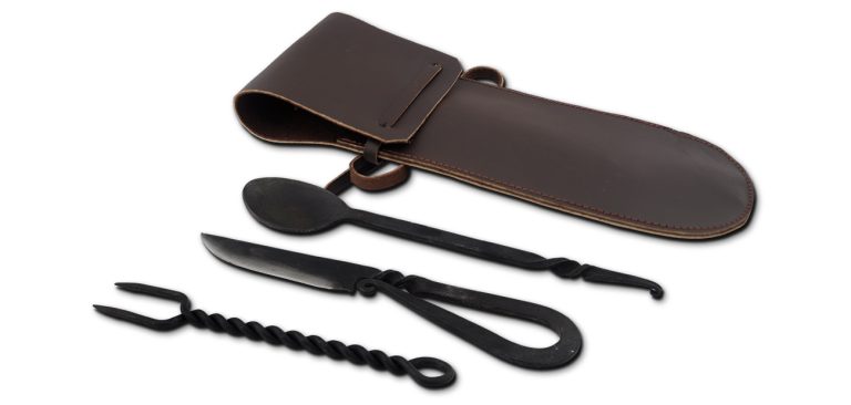 Spoon, Fork, Knife with Leather Pouch