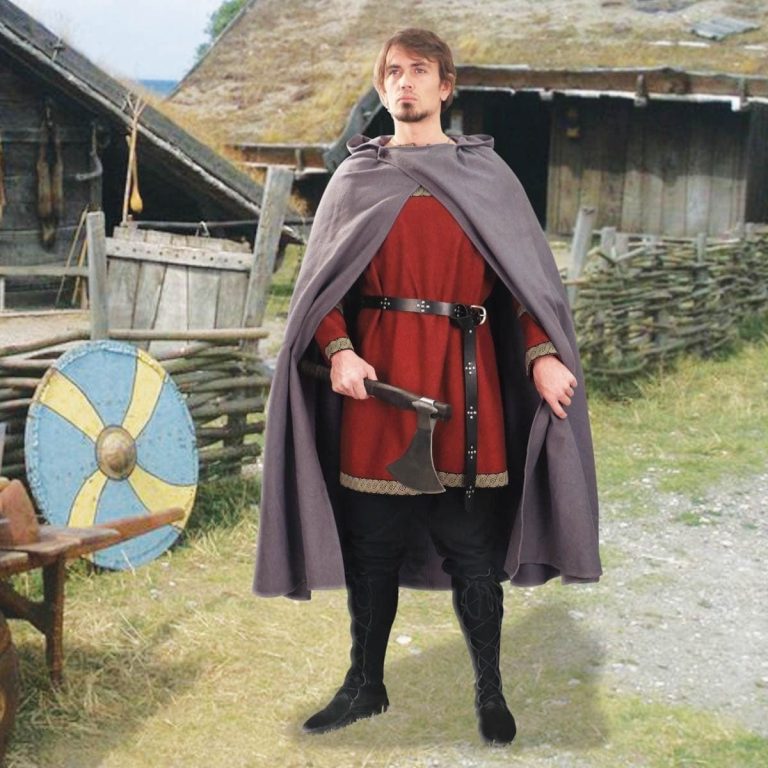 Medieval Cotton Cross Over Hooded Cloak