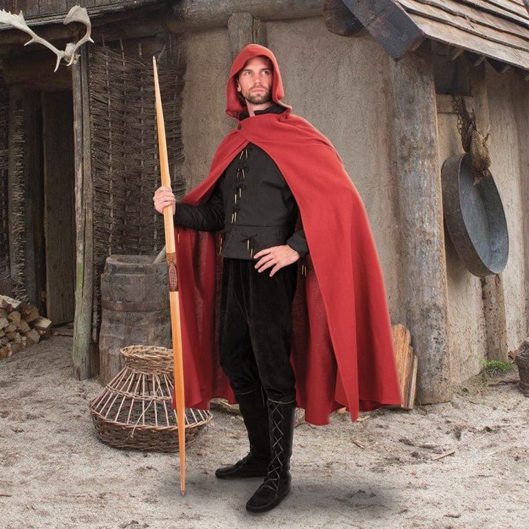 Medieval Cotton Cross Over Hooded Cloak