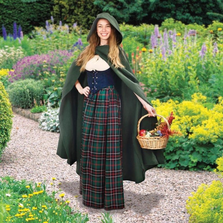 Medieval Cotton Cross Over Hooded Cloak