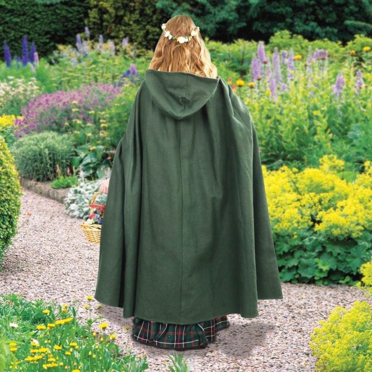 Medieval Cotton Cross Over Hooded Cloak