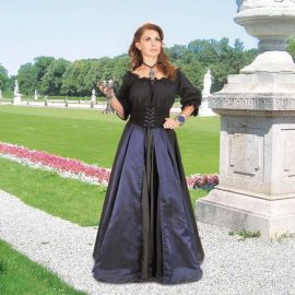 Pinwheel Panel Skirt with Suede Corset Belt