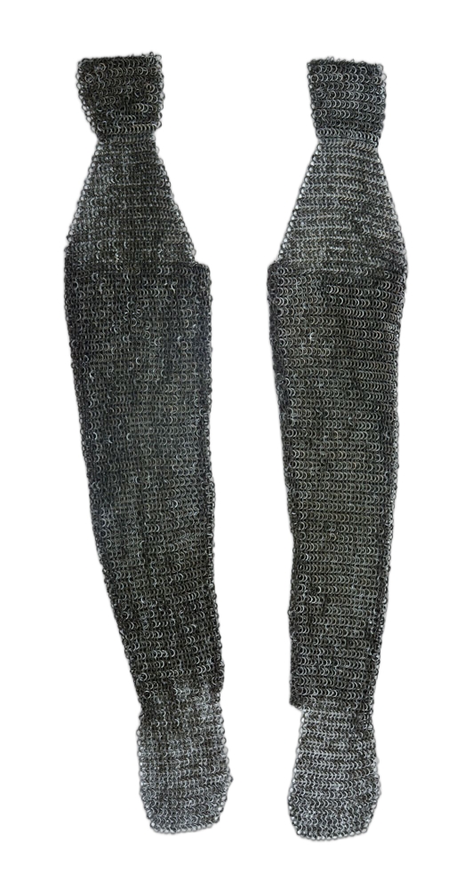 Chainmail Leggings  Wedge Riveted Flat Rings Alternating with Solid Flat Rings