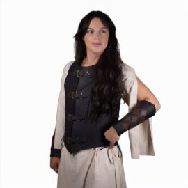 Leather Armored Corset for Women – Black