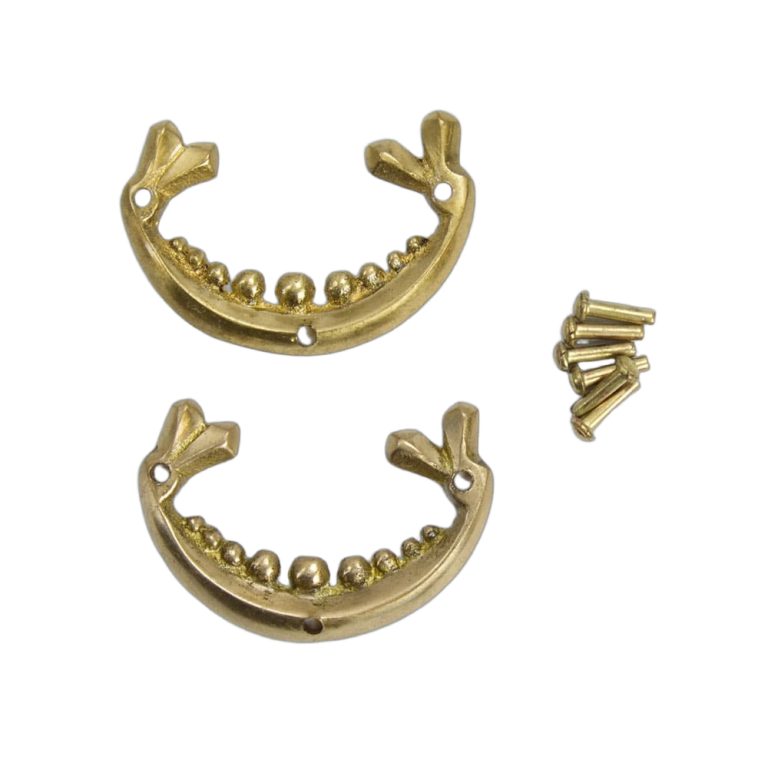 Brass Half Moon Leather Accents with Rivets - Large Stud / Concho - Set of 2