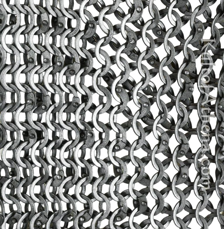 Chainmail Half Hauberk - Alternating Dome Riveted Flat Rings