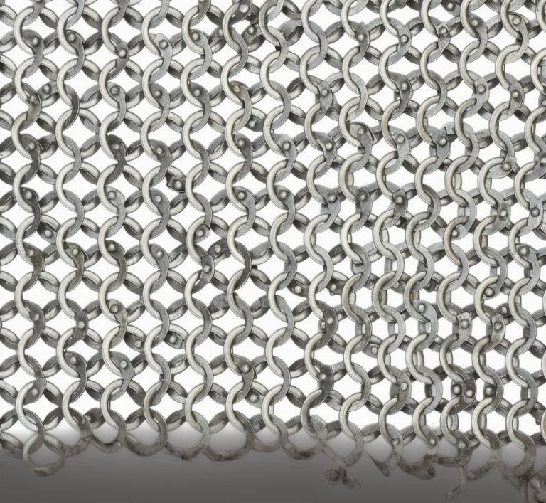 Chainmail Half-Sleeve Haubergeon  Dome Riveted Stainless Steel Flat Rings Alternating with Solid Flat Rings