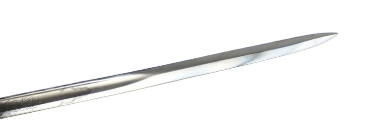 British Royal Navy Dress Saber with white faux rayskin grip