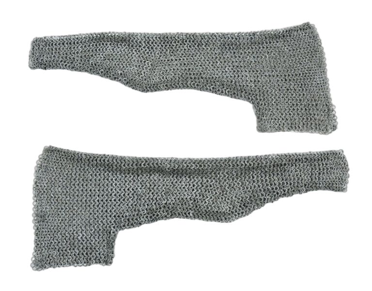 Chainmail Sleeve and Shoulder Panels  Alternating Dome Riveted Mild Steel Flat Rings