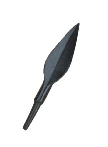 This arrowhead is crafted from high carbon steel with a blackened finish. The arrowhead is unsharpened.