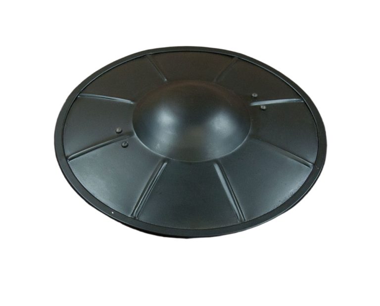 Blackened Steel Fluted Buckler - 16 Gauge