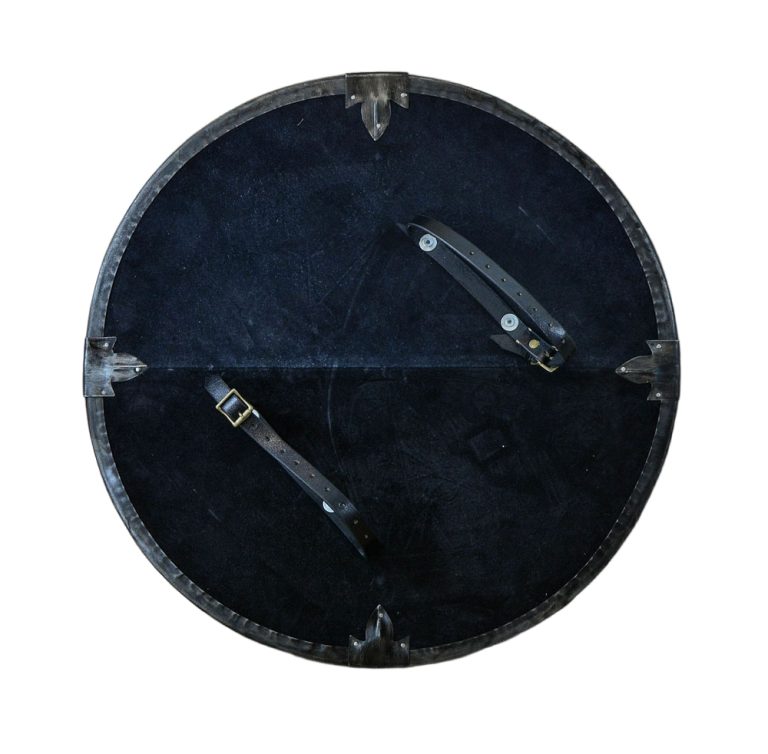 Wooden Round Shield with Riveted Cross