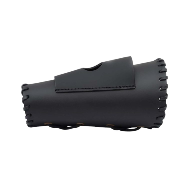 Leather Bracer with Hidden Knife Slot - Black