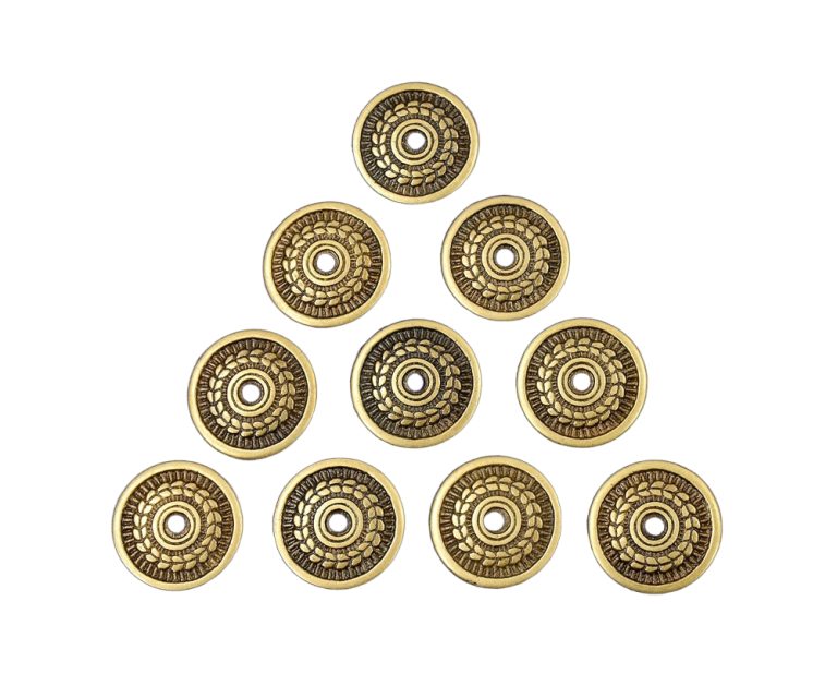 Brass Laurel-Leaf Medallions - Set of 10
