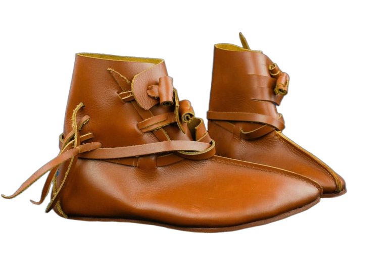 Medieval Leather Toggle Boots - Brown