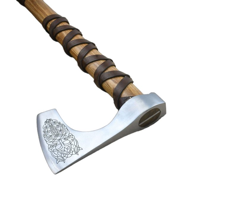 Viking Type C Axe with Etched Norse Design