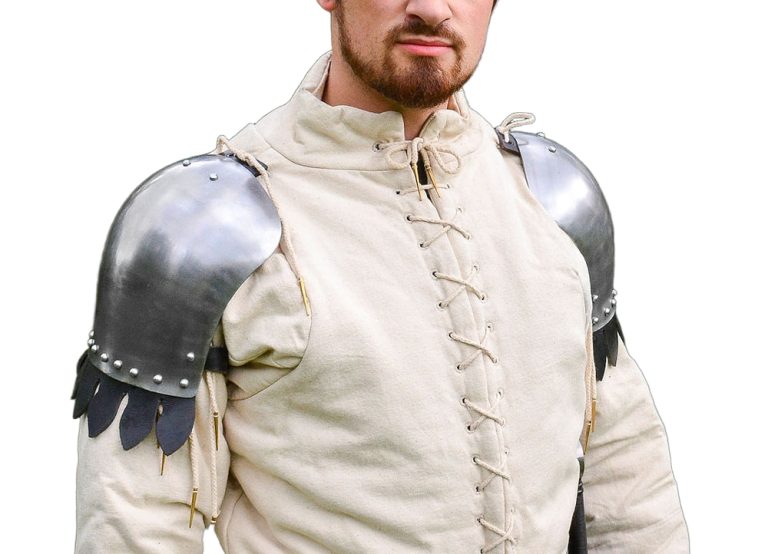 Medieval Pauldrons - Mountable Upgrade for Chainmail and Padded Armor - 16 Gauge Steel