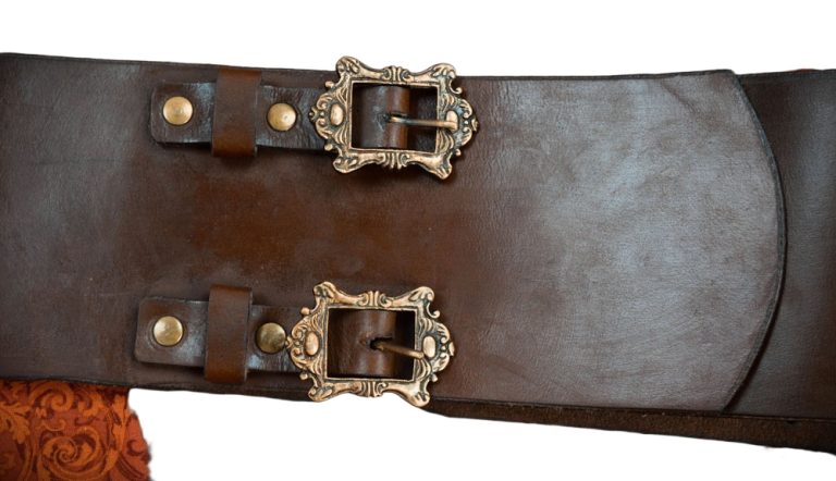 Brown Dual-Buckle Pirate Waist Belt