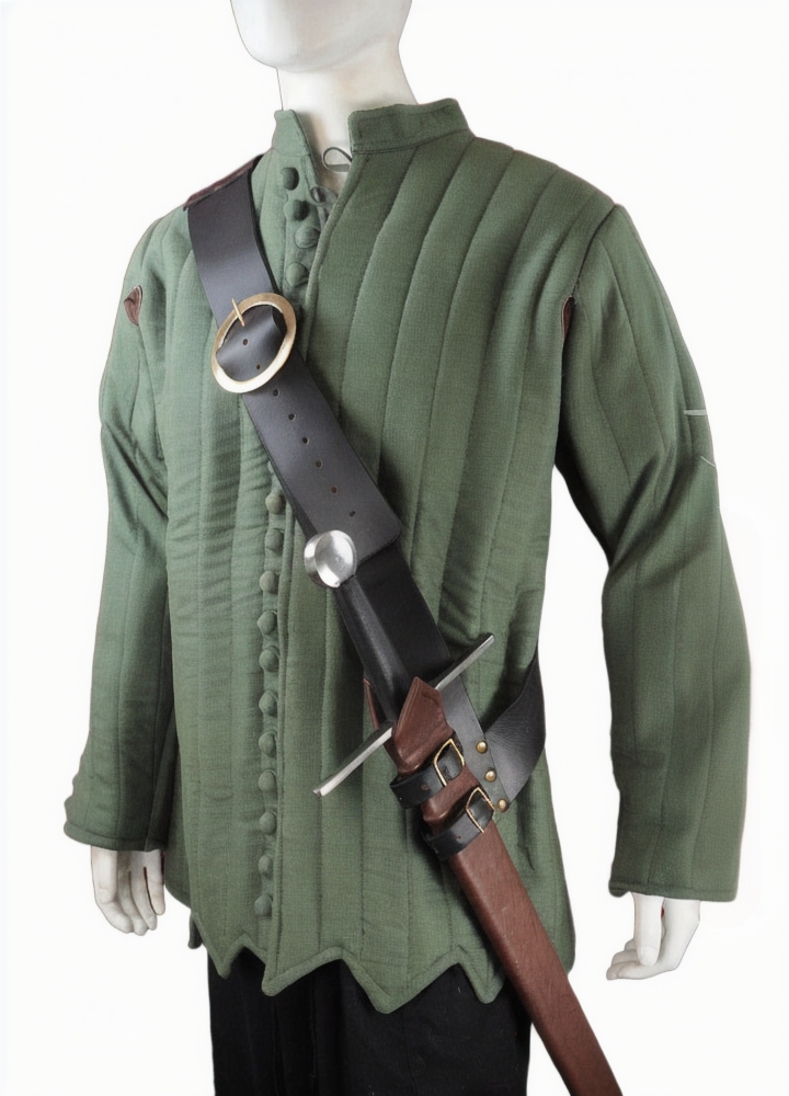 Leather Twin-Buckle Baldric - Black - Right Handed