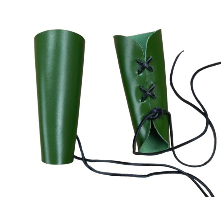 Green Leather Bracers for Armored Protection