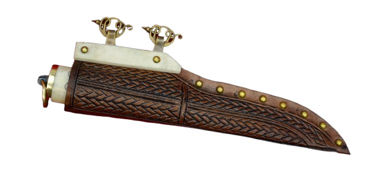 Viking Bone Grip Seax with Etched Norse Design