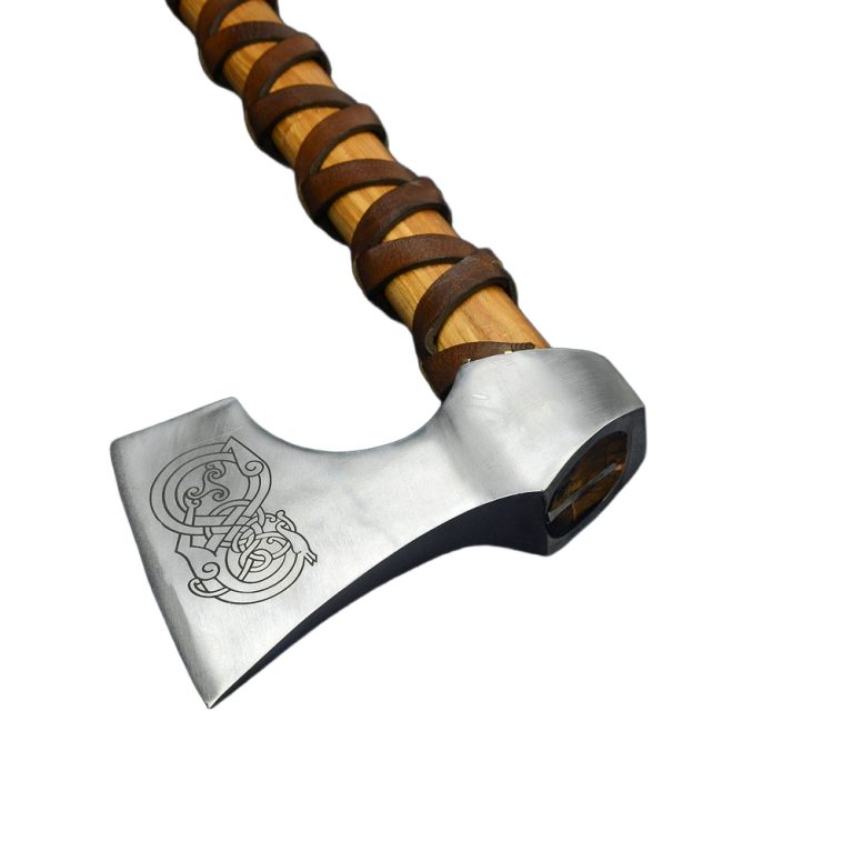Viking Type D Axe with Etched Norse Design