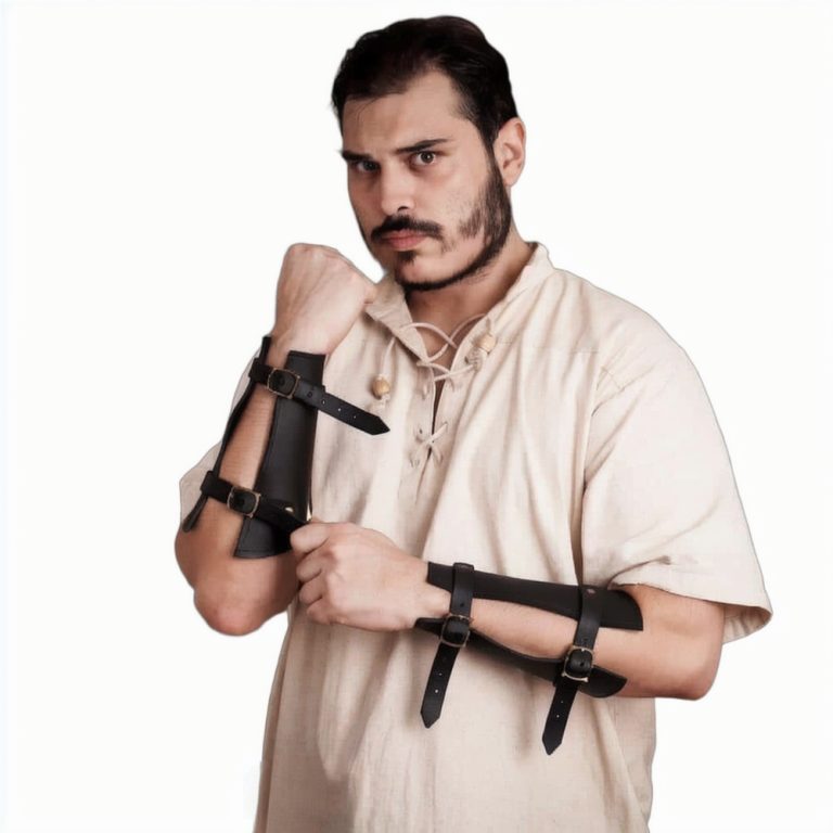 Medieval Leather Bracer for Right-Hand Archers