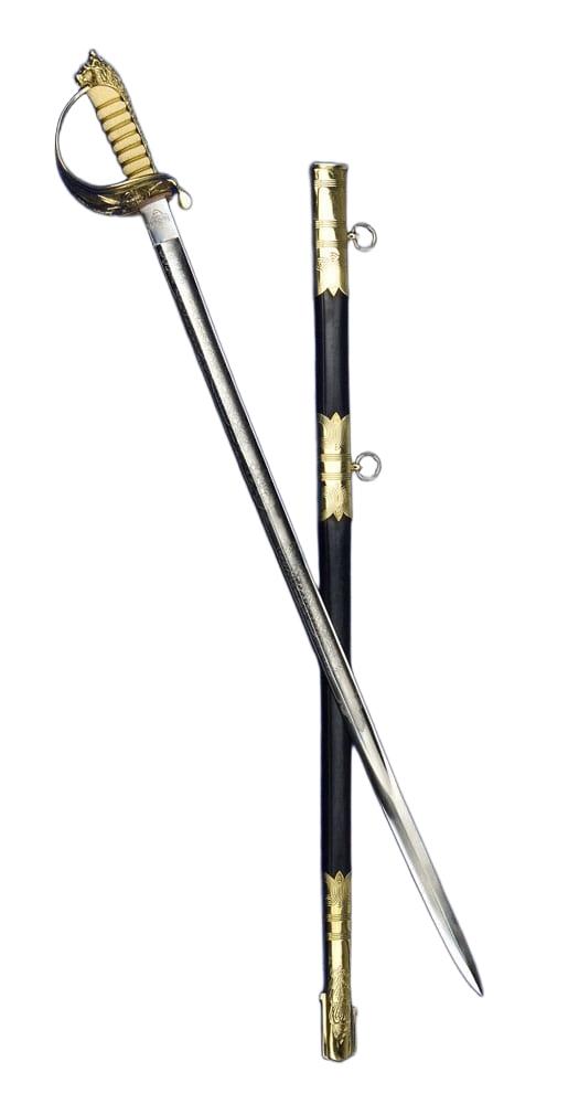British Royal Navy Dress Saber with white faux rayskin grip
