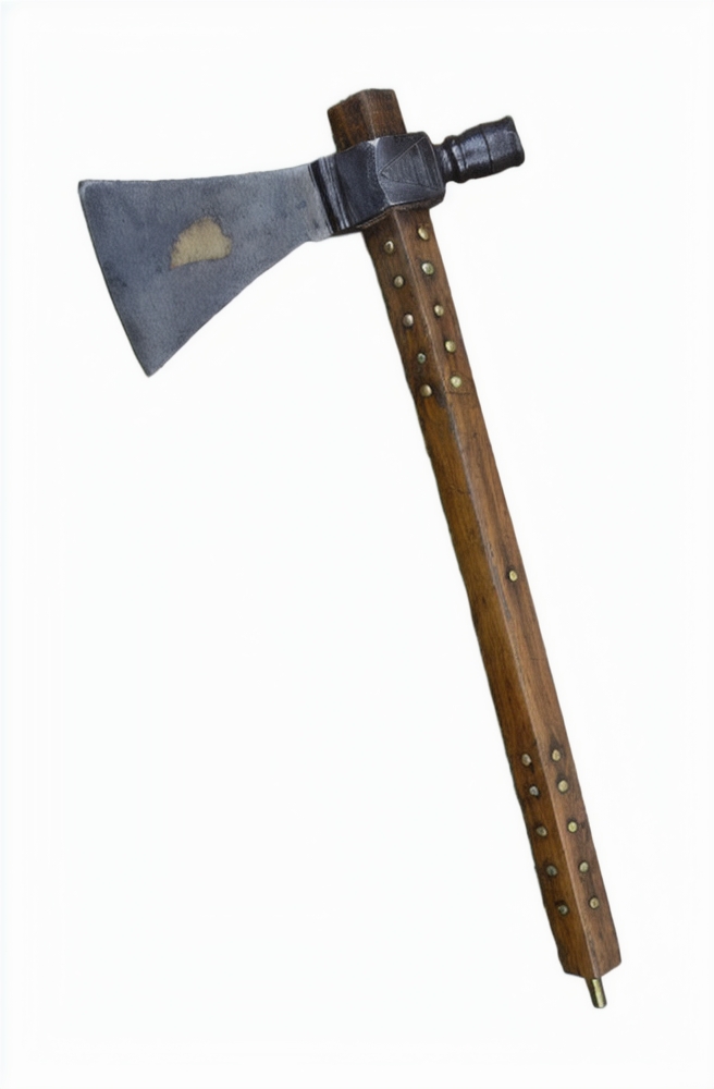 French Chippewa Brass-Heart Pipe Tomahawk