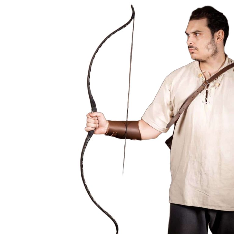 Medieval Archers Leather Bracer for Left Arm - Single Bracer - Brown