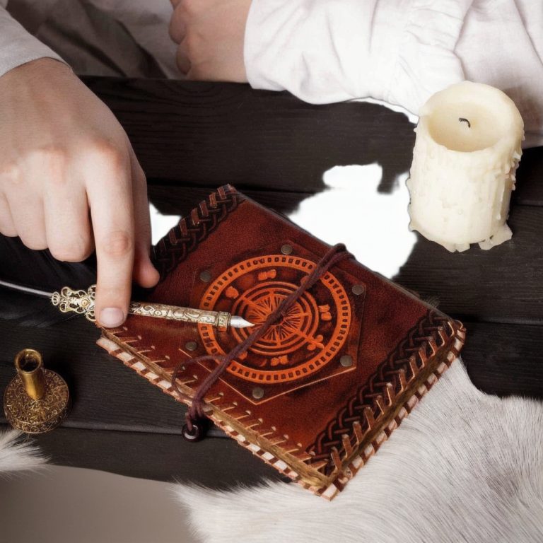 Leather Pirate Compass Journal with Cord