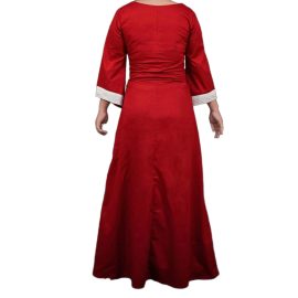 
Being a princess off to yet another hunt in the wild, donning this graceful dress, you are out to spree across fresh meadows and sun-lit woodlands! And you don’t like to risk it with those flimsy dresses but choose our carefully tailored, elegant cotton dress. Its fine cut and proper structure make it most favored by the beautiful reenactors, LARPers, or cosplayers out there!
Tailored skillfully by our craftspersons from 100% light cotton, it not only provides an elegant flow when donned but also makes it comfortable to wear in the muggy summer events! Supporting a hassle-free purchase, we provide this dress in small, medium, large, extra-large and double extra-large, allowing you to pick the perfect fit. The front laces add an effortless appeal, making way for an outstanding damsel, sorceress or maiden ensemble!
