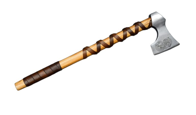 Viking Type D Axe with Etched Norse Design