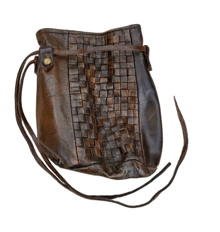 Viking Woven Leather Coin Pouch