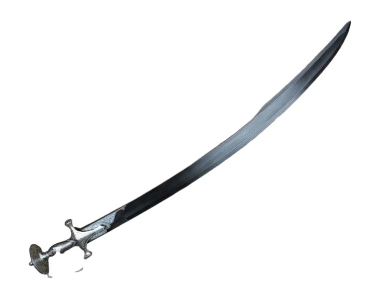 Damascus Silver Koftgari Indian Talwar with Scabbard