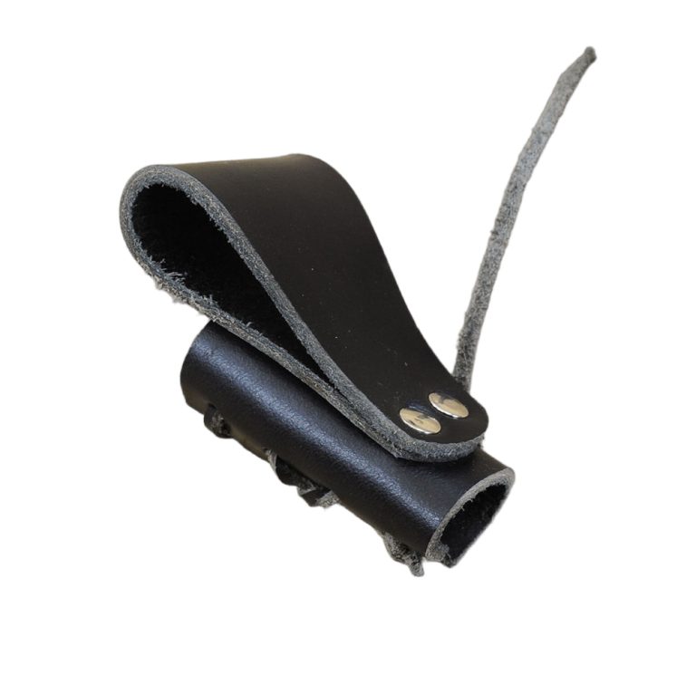 Vertical Dagger Frog - Black Leather