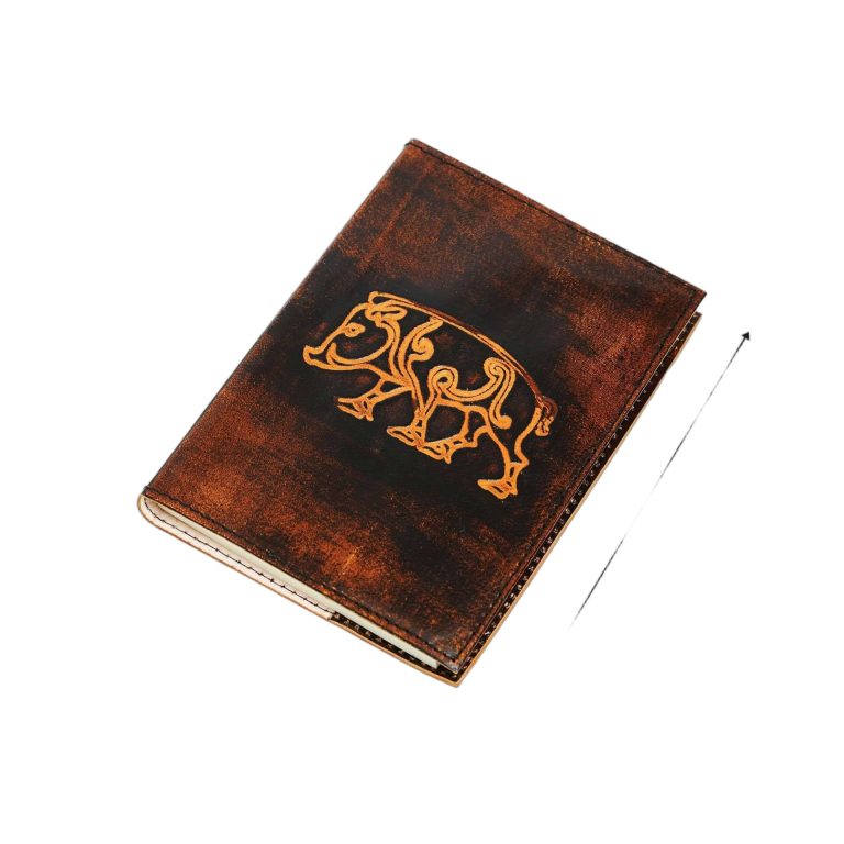 Celtic Boar Design Leather Medieval Journal