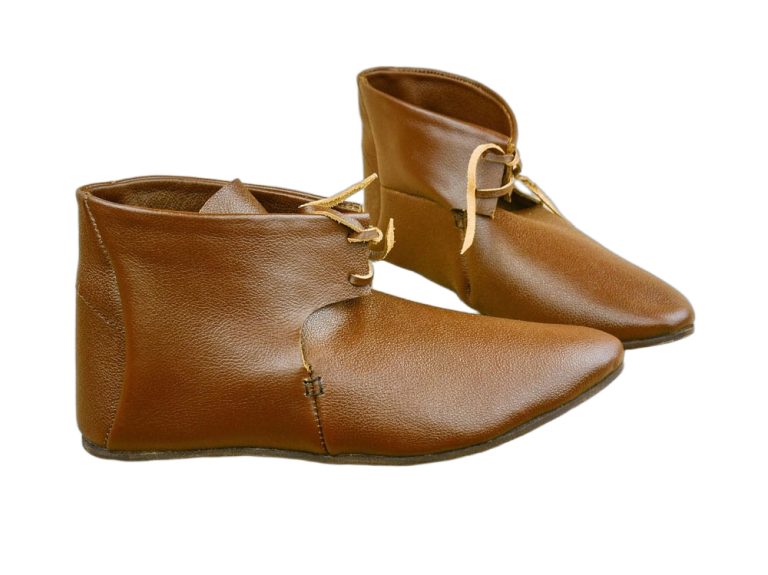 Medieval Leather Tie Shoes - Brown