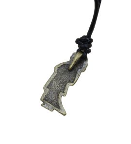 This Norse Valkyrie is in a style akin to what is seen on the ancient Viking standing runic stones. The pendant is crafted from antique-finished brass and comes with a leather cord for wear.