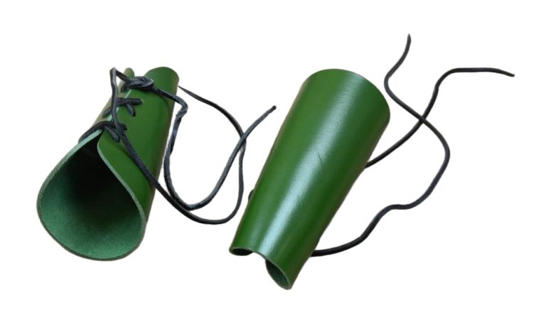 Green Leather Bracers for Armored Protection