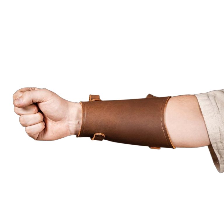 Medieval Archers Leather Bracer for Left Arm - Single Bracer - Brown