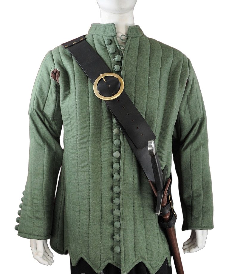 Leather Twin-Buckle Baldric - Black - Right Handed