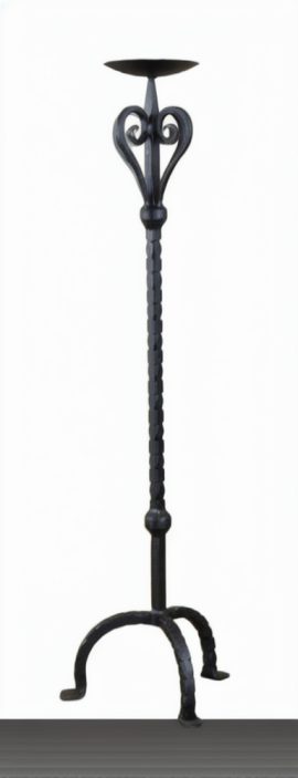 This Medieval candlestick of iron is ready to upgrade the ambience of your Medieval or Renaissance room or camp. It is stabilized upright with a tripod leg base arrangement.