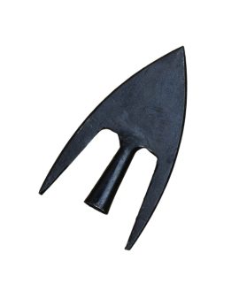 This socketed large-headed hunting arrowhead is crafted from high carbon steel and is unsharpened.
This is a handcrafted item and the diameter of the open socket can vary – we highly recommend that you purchase these arrowheads first and then measure each one individually before determining what size of shaft you will need to fit them.