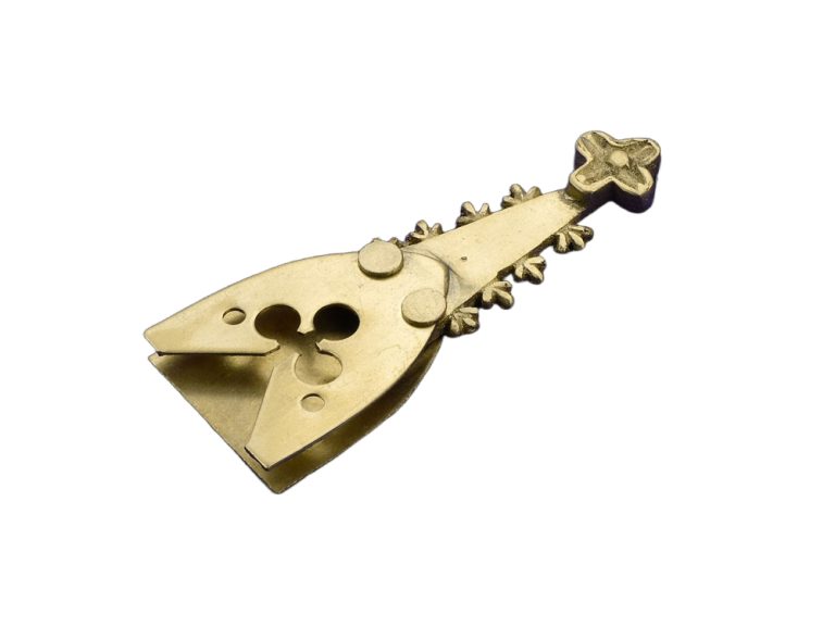 Medieval Belt Chape with Clover Inset