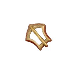 This small buckle is crafted entirely from solid brass and is ideal as buckle to for armor straps or to secure the straps for your own belt pouches and leatherwork. Its decorative flair also lends itself well as a buckle to fasten small chests as well.