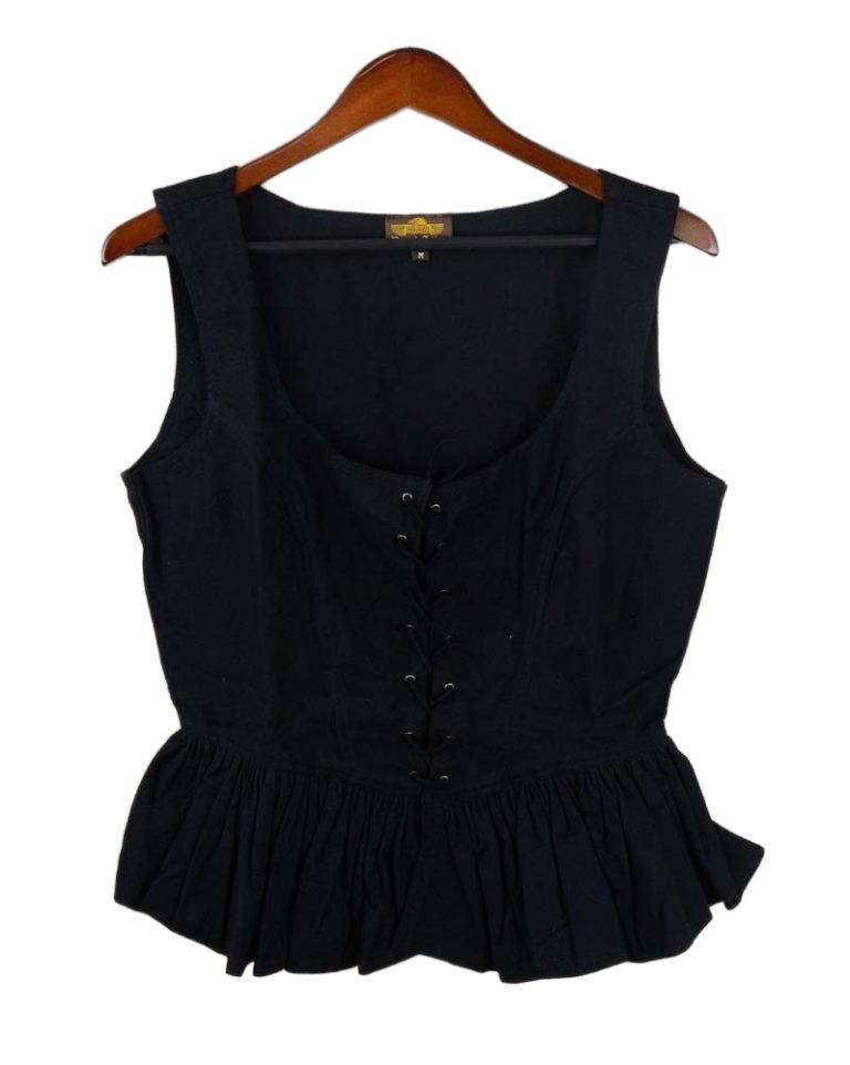 Black Ruffled Bodice - Medium Size